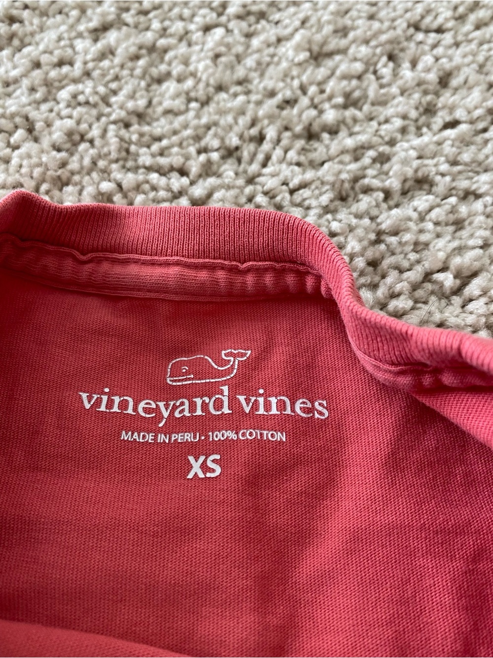 Vineyard Vines XS Coral Long Sleeve 100% Cotton Classic Whale - Picture 4 of 6